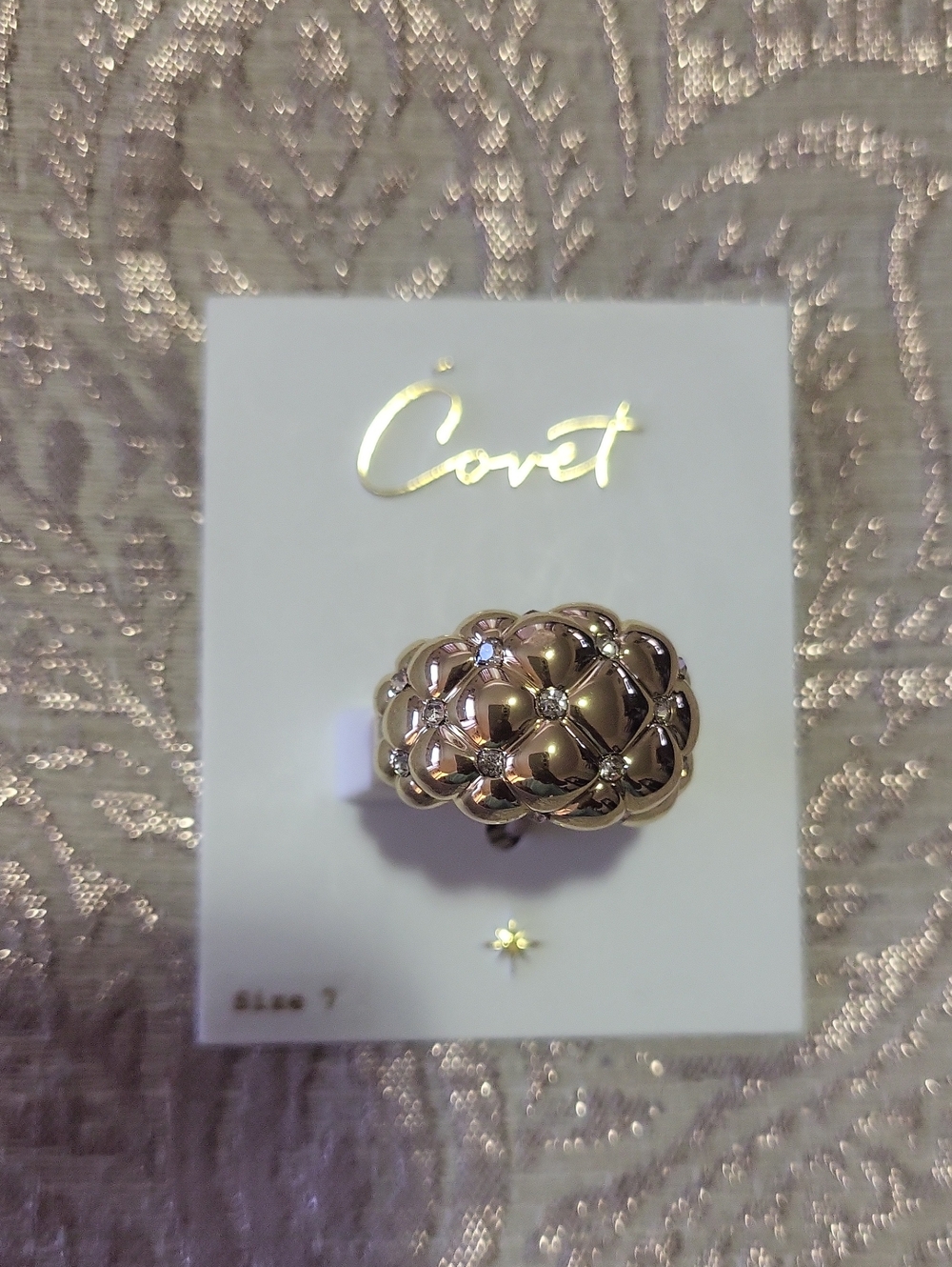 Cove Quilted Dome Statement Ring in Gold Tone - Picture 3 of 5